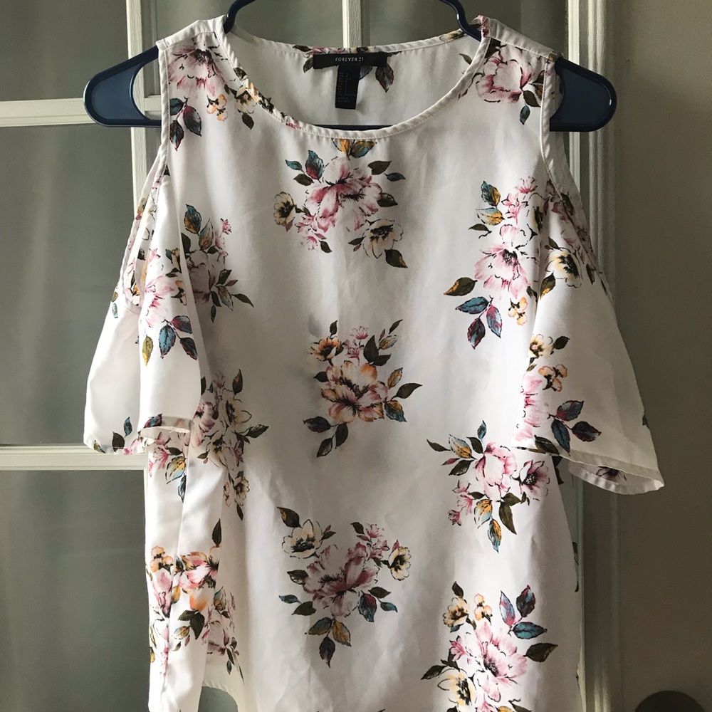 Floral White Blouse